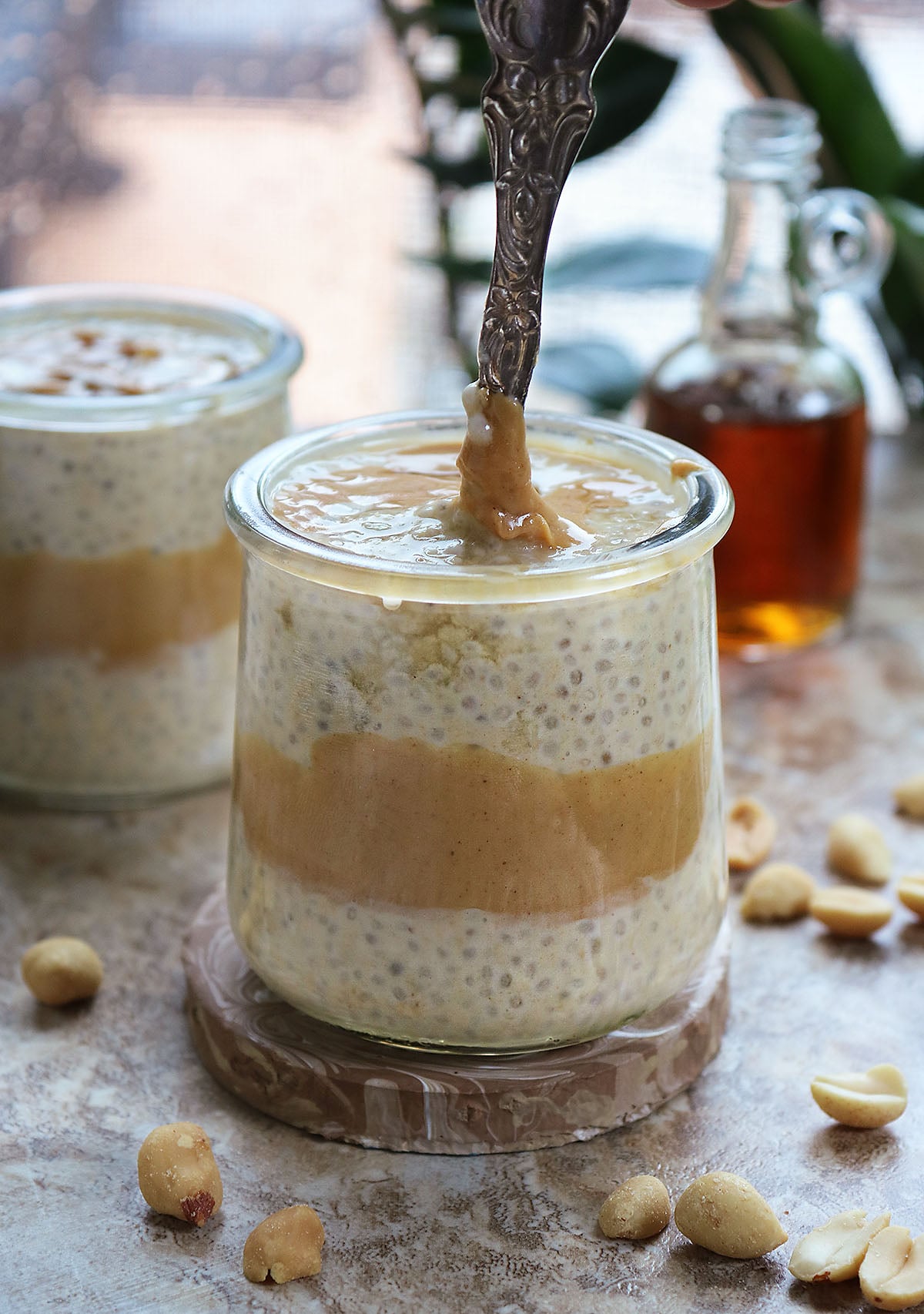 delicious high protein peanut butter maple chia pudding