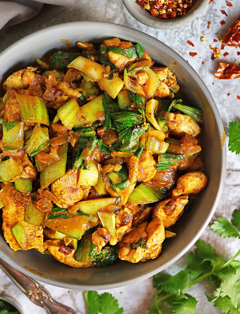 Delicious low carb chicken and bok choy dinner