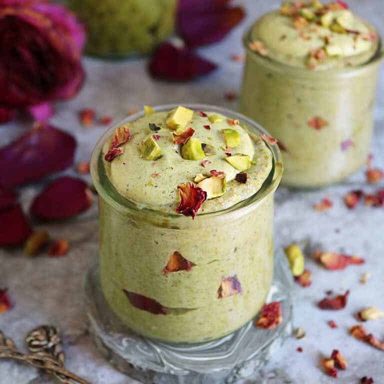 Instant Pistachio Rose Blended Chia Seed Pudding