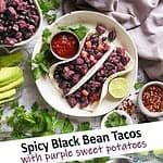 Purple Sweet Potato Black Bean Tacos with Harissa and Garam Masala