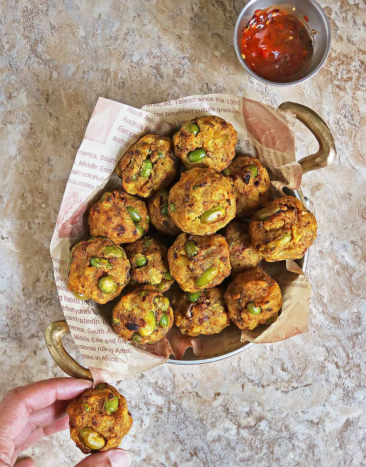 Crispy Air fryer Edamame Bites