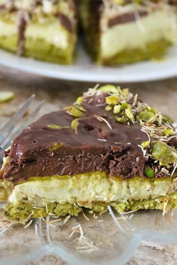 No-bake Dairy-free Dubai chocolate cheesecake
