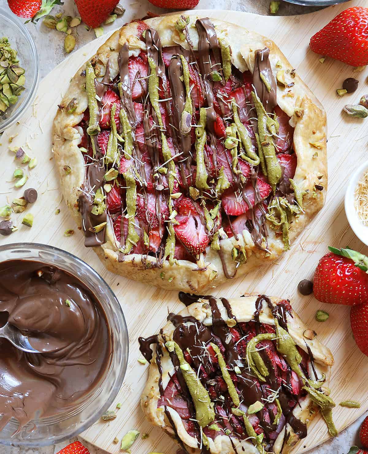 Delicious Air Fryer Dubai Chocolate Strawberry Galette