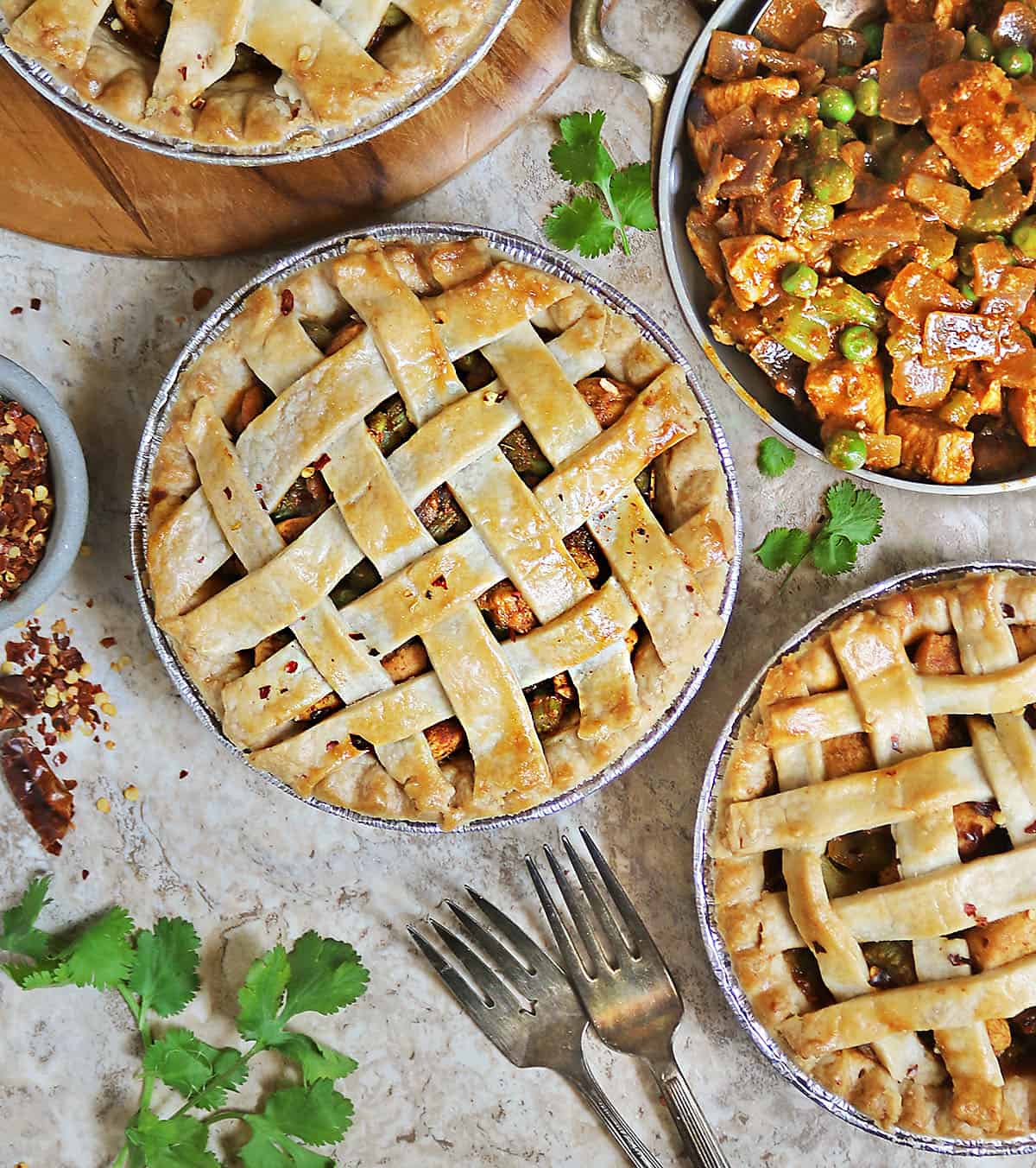 Delicious Harissa Chicken Curry Pot Pie