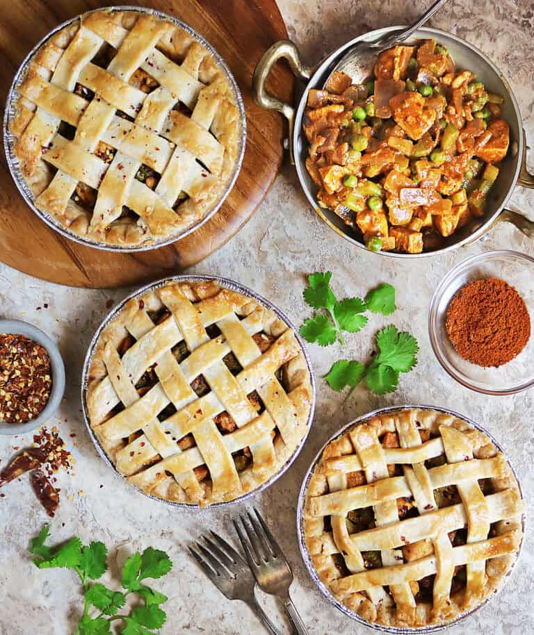 The best harissa chicken curry pot pie