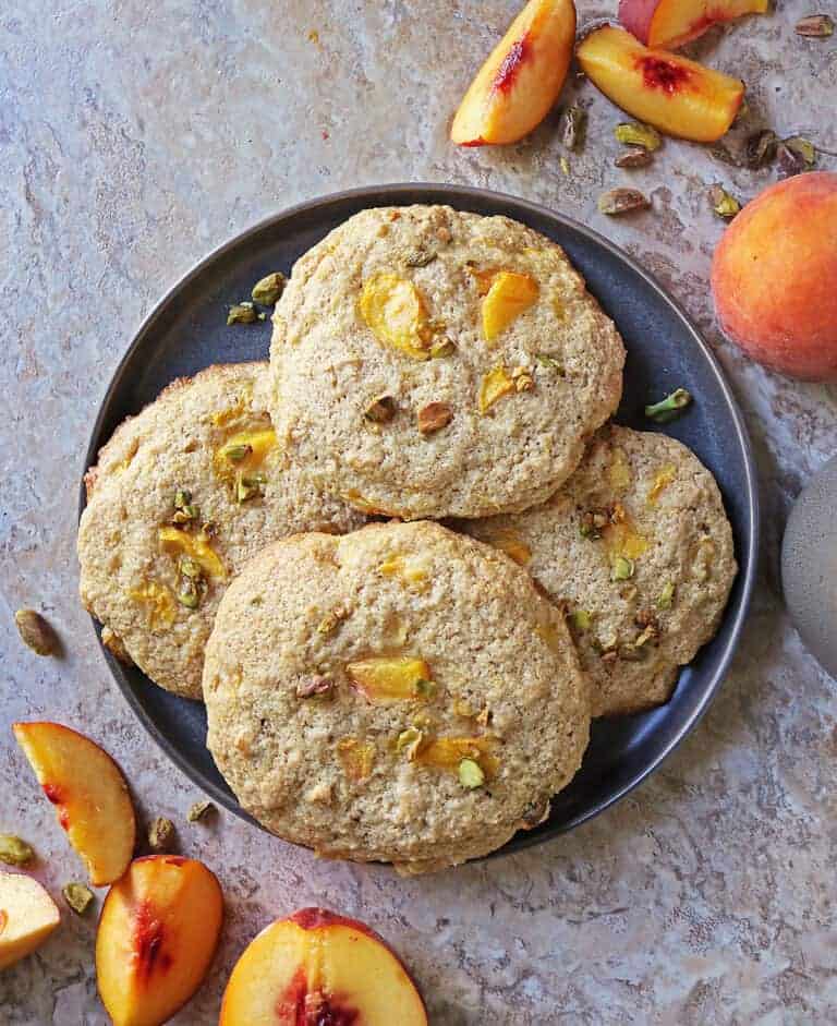 Simple Peach Pistachio Muffin Tops
