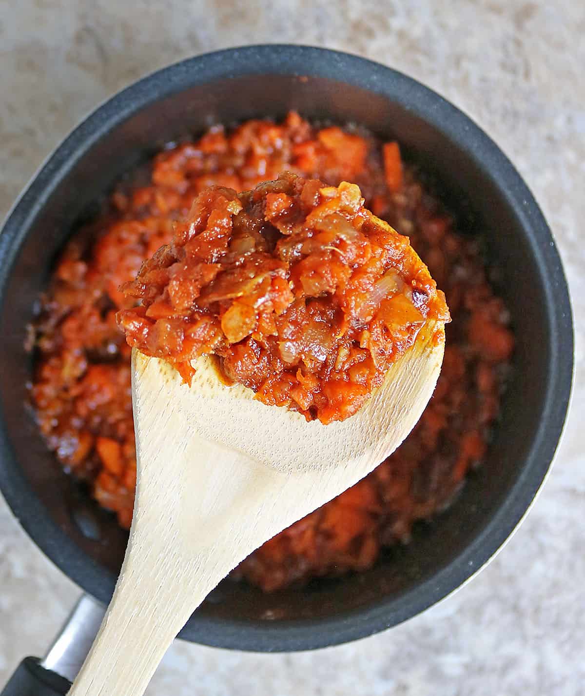 Hot off the stove carrot chutney
