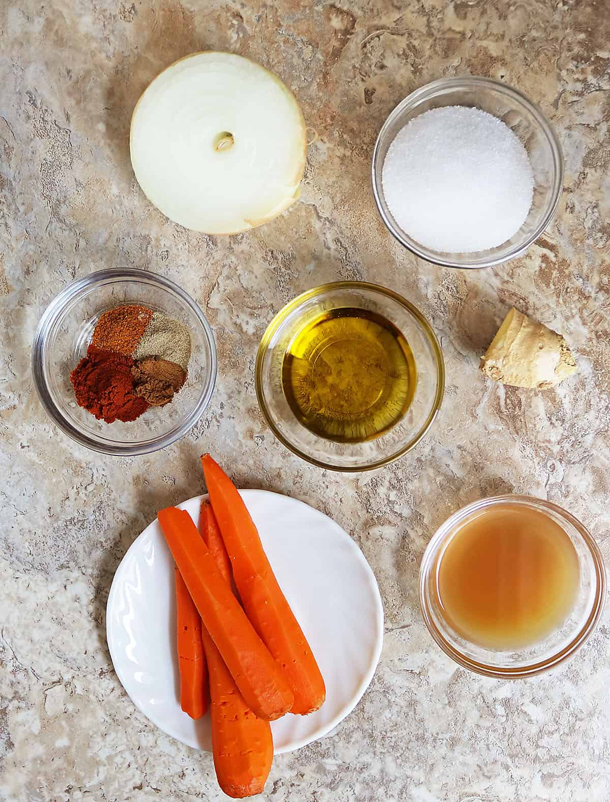 Ingredients needed to make this economical carrot chutney