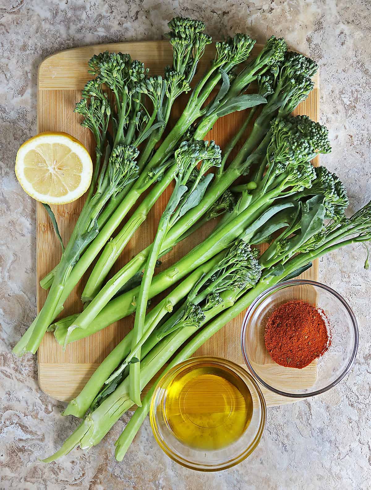 Ingredients to make harissa broccolini