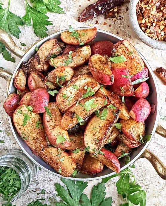 Pan roasted radishes with smoky berber - one of my favorite roasted veggie recipes.