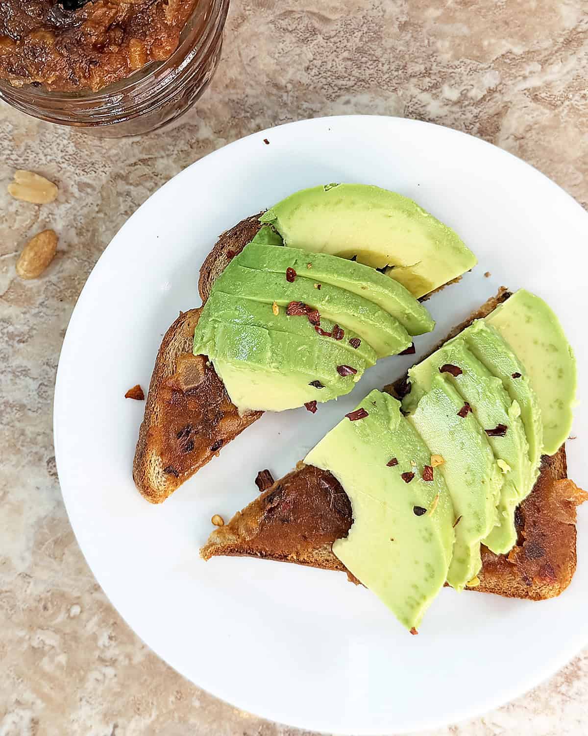 avocado toast with peanut butter chutney is so good