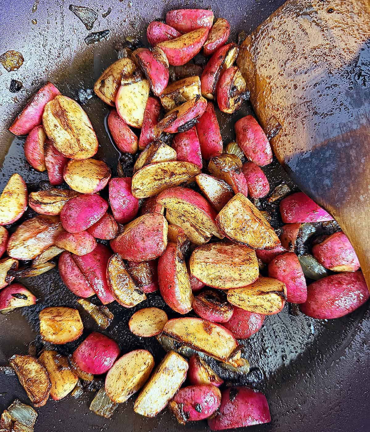 cooking radishes with spices