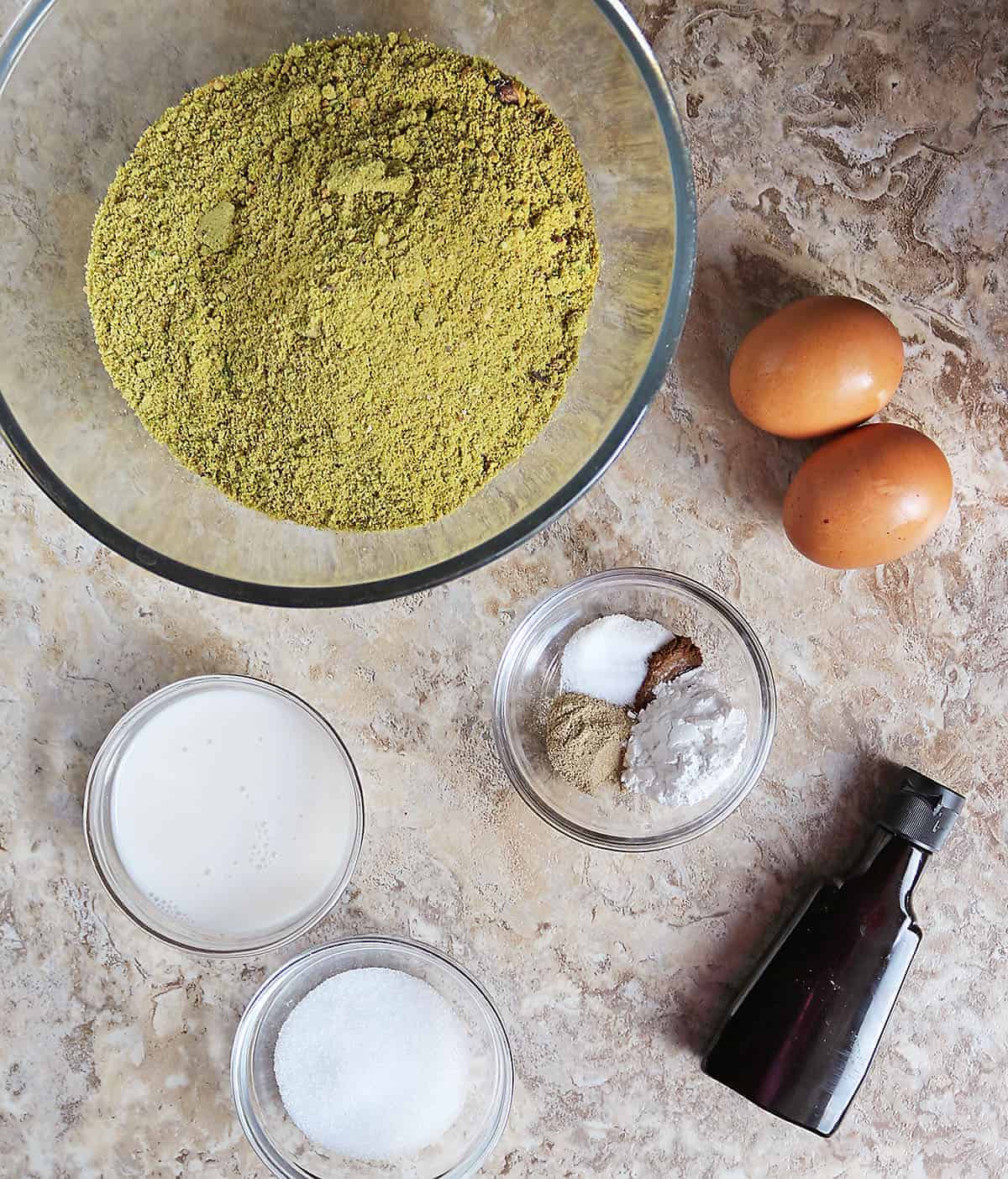 ingredients needed to make pistachio pancakes