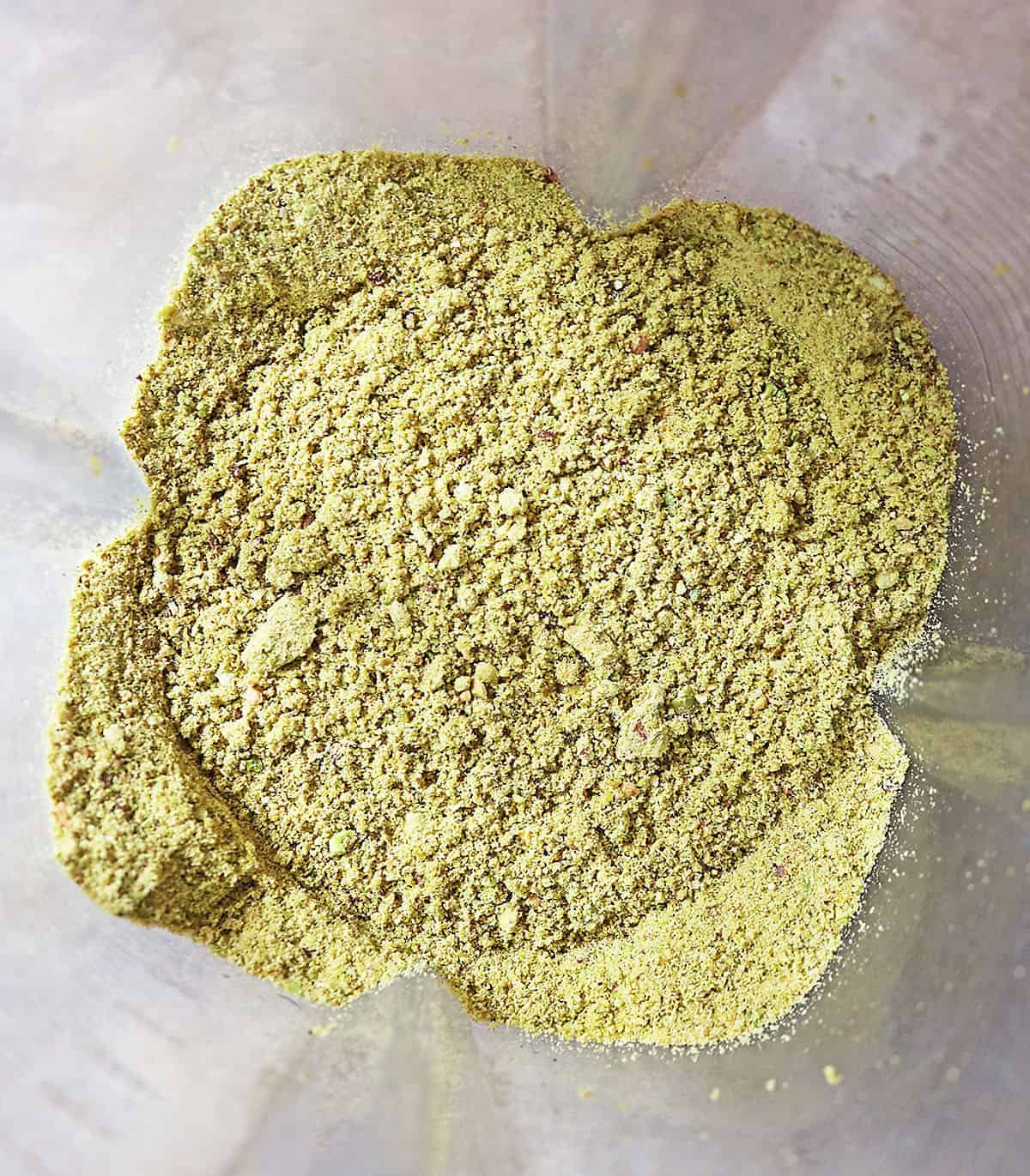 making pistachio flour with raw pistachios