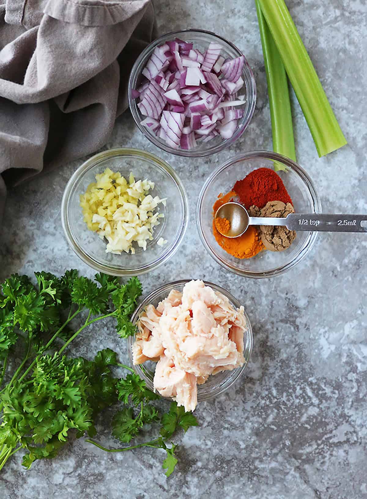 Ingredients To Make Easy Warm Chicken Salad