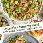 Pistachio Edamame Salad with Black Sesame