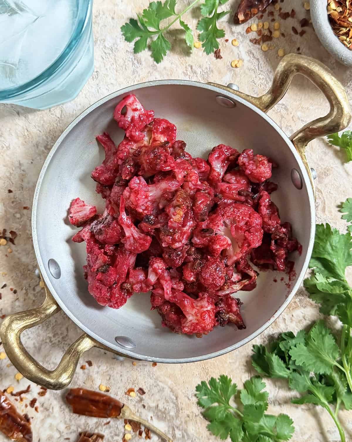 roasted beet roup With roasted cauliflower (makes a scary brain matter appetizer perfect for halloween)