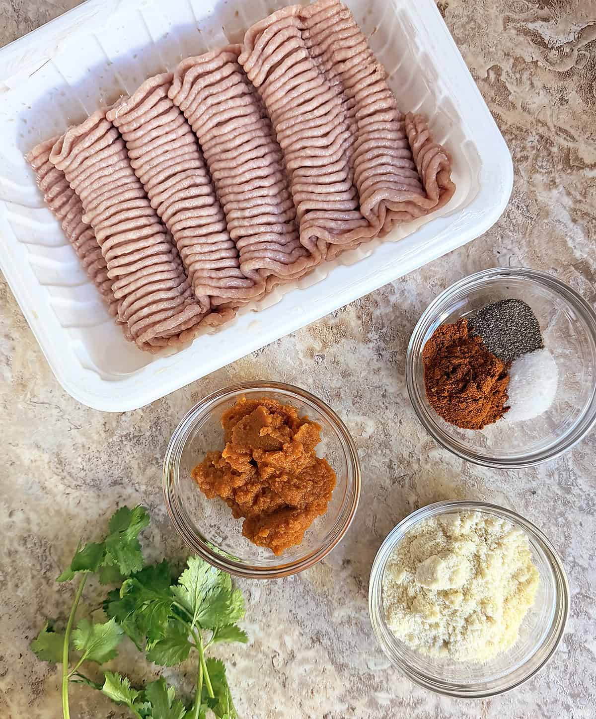 ingredients needed to make harissa pumpkin turkey meatballs