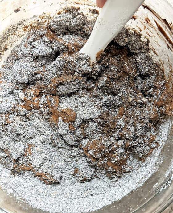 mix the dry ingredients with the wet ingredients