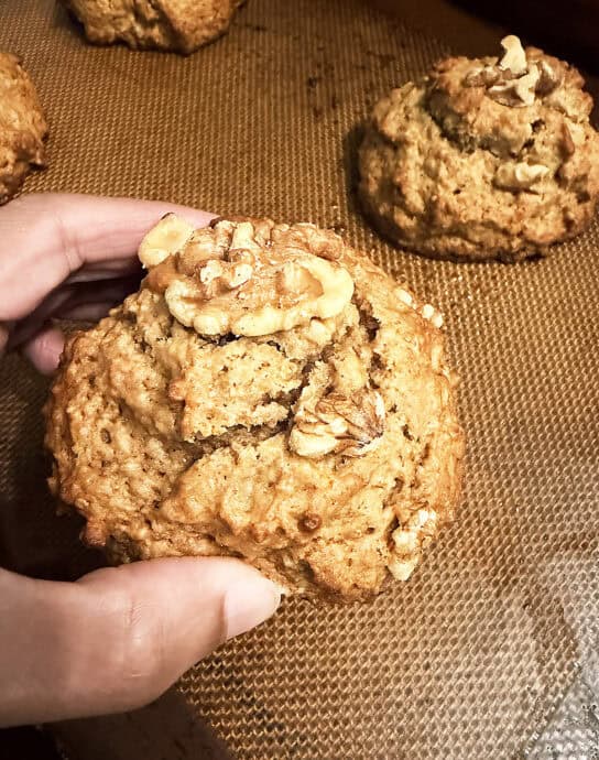 just baked coffee walnut muffin tops